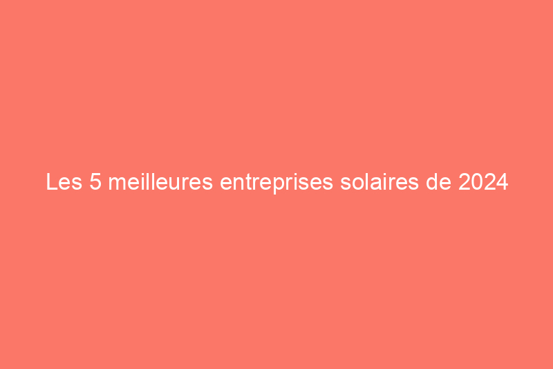 Les 5 meilleures entreprises solaires de 2024