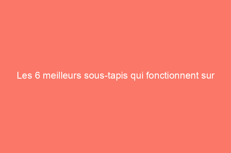 Les 6 meilleurs sous-tapis qui fonctionnent sur tous les types de sols