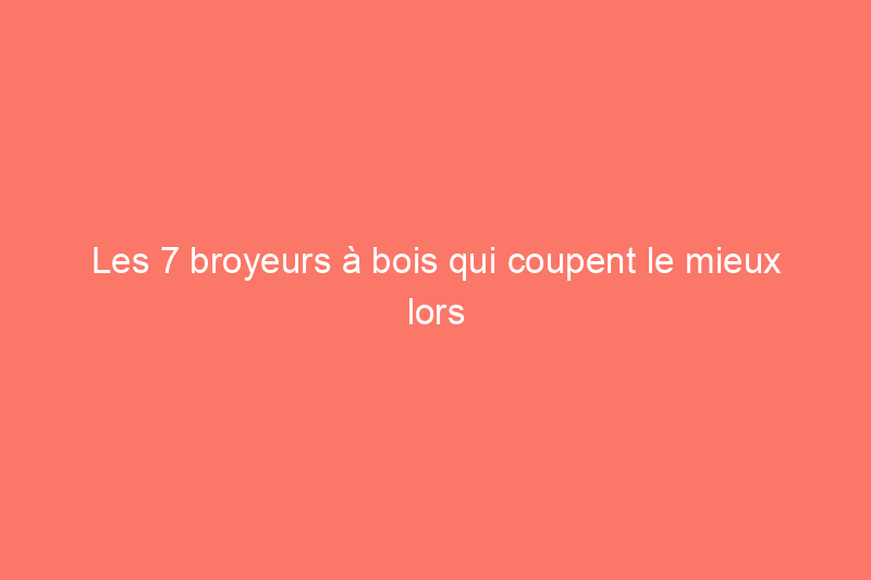 Les 7 broyeurs à bois qui coupent le mieux lors de nos tests