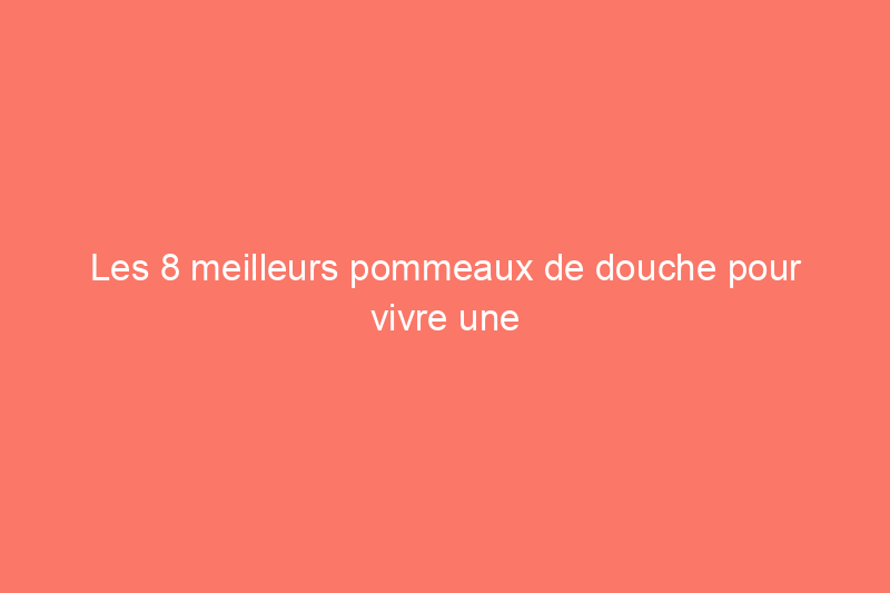 Les 8 meilleurs pommeaux de douche pour vivre une expérience digne d'un spa