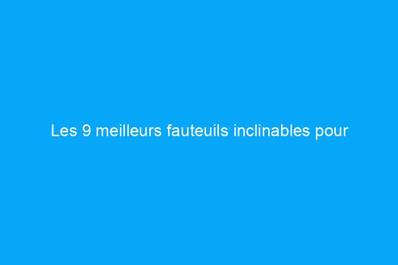 Les 9 meilleurs fauteuils inclinables pour soulager vos douleurs dorsales pendant que vous vous prélassez