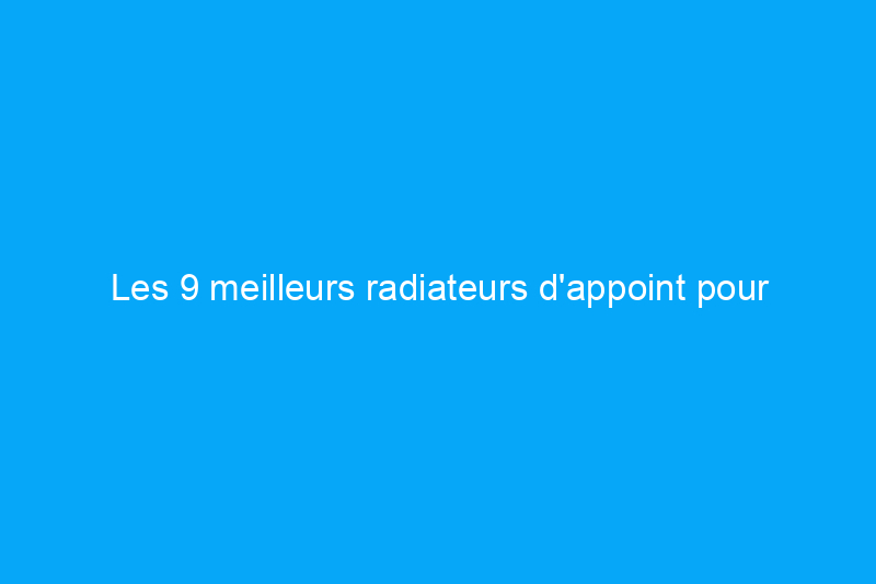 Les 9 meilleurs radiateurs d'appoint pour garder votre maison au chaud pendant les mois les plus froids