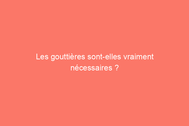 Les gouttières sont-elles vraiment nécessaires ?