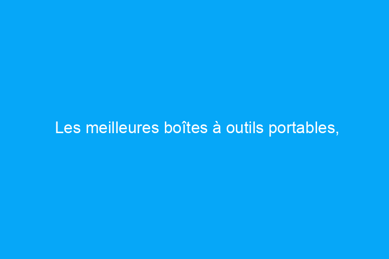 Les meilleures boîtes à outils portables, testées