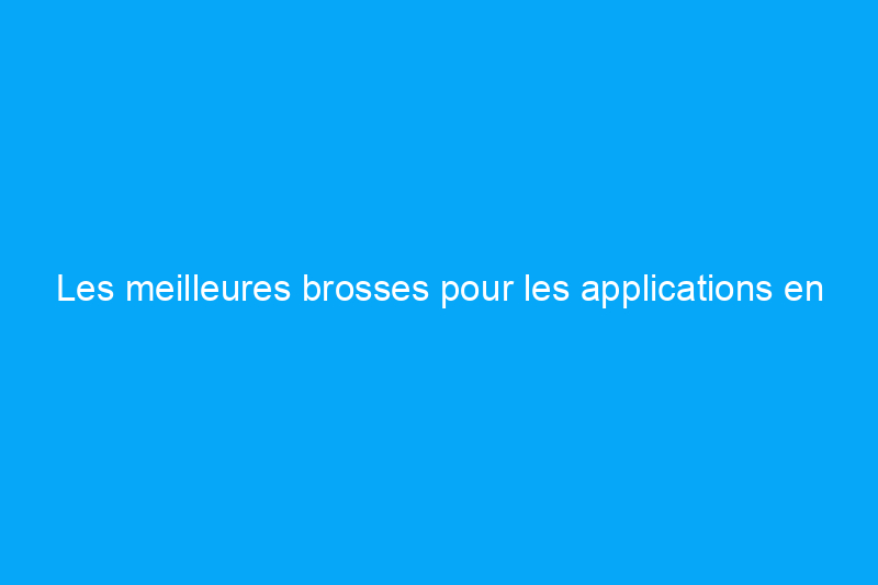 Les meilleures brosses pour les applications en polyuréthane de 2024