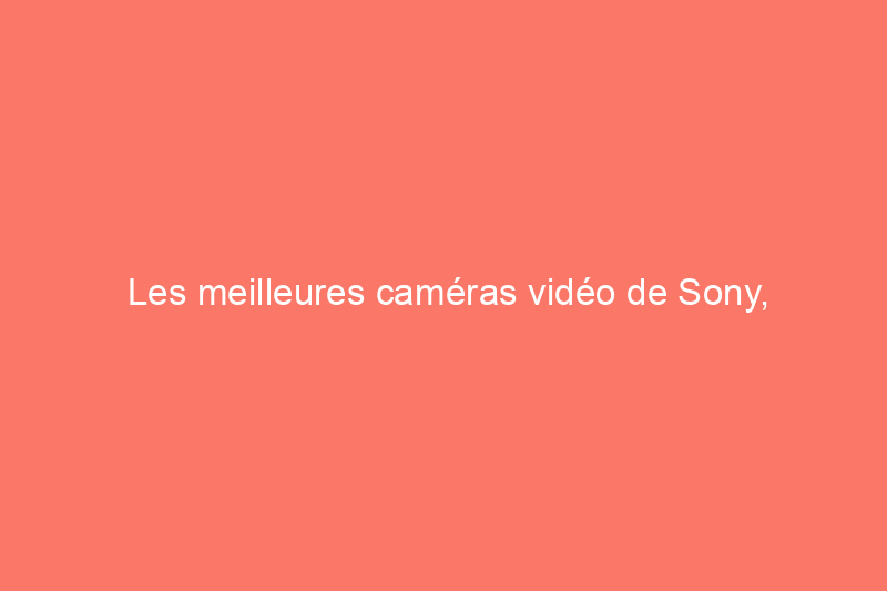 Les meilleures caméras vidéo de Sony, Panasonic, GoPro et plus encore