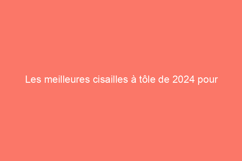 Les meilleures cisailles à tôle de 2024 pour vos projets de métallurgie, testées