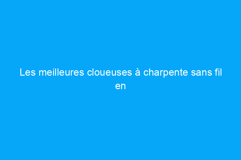 Les meilleures cloueuses à charpente sans fil en 2024, testées