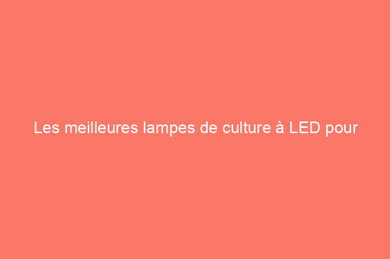 Les meilleures lampes de culture à LED pour plantes et légumes d'intérieur, testées  