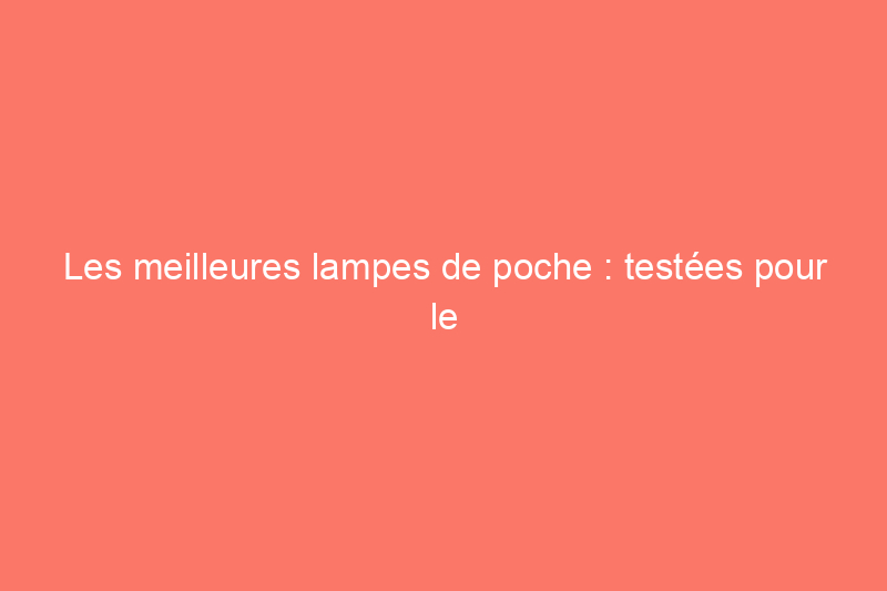 Les meilleures lampes de poche : testées pour le camping, les pannes de courant et plus encore