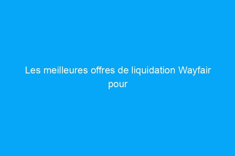 Les meilleures offres de liquidation Wayfair pour faire du shopping pour le Presidents' Day