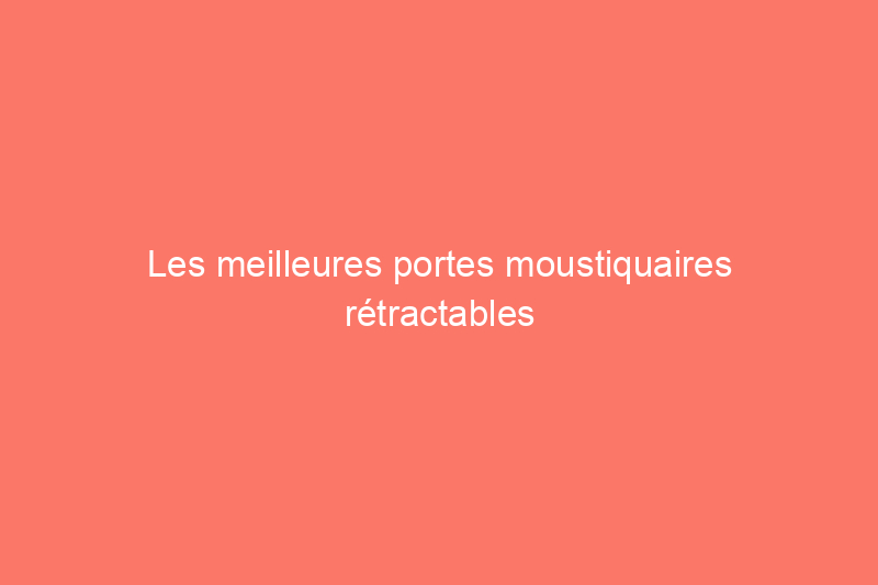 Les meilleures portes moustiquaires rétractables pour la maison en 2024 