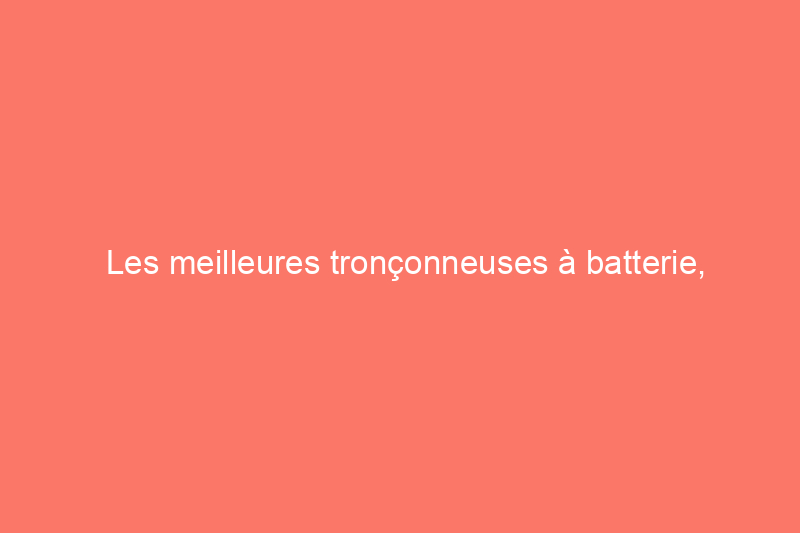 Les meilleures tronçonneuses à batterie, testées et évaluées