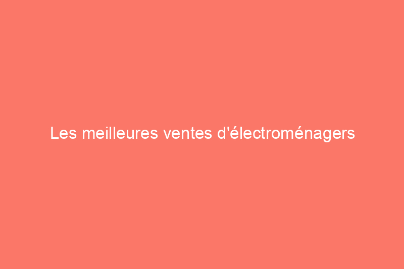 Les meilleures ventes d'électroménagers pour la fête du Travail 2022 : Home Depot, Lowe's et plus