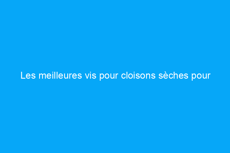 Les meilleures vis pour cloisons sèches pour accrocher des plaques de plâtre, testées