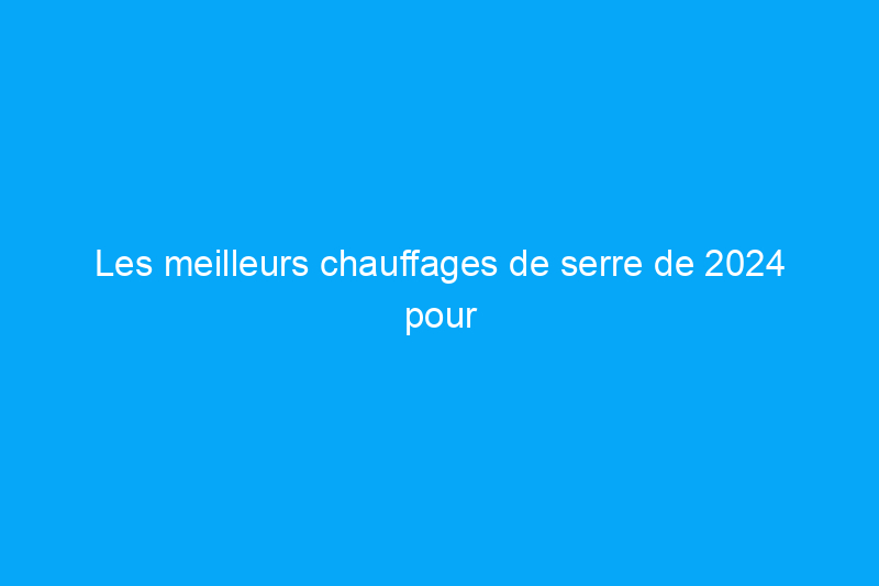 Les meilleurs chauffages de serre de 2024 pour protéger vos plantes tendres cet hiver, testés