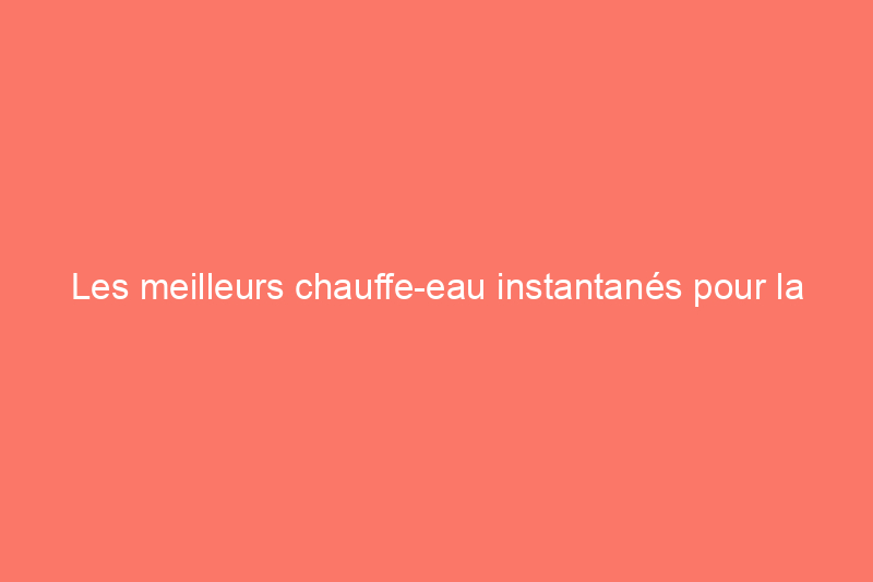 Les meilleurs chauffe-eau instantanés pour la maison