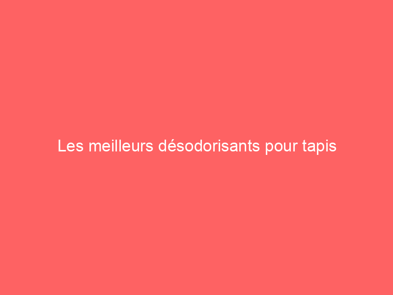 Les meilleurs désodorisants pour tapis