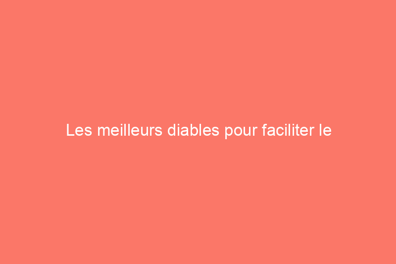 Les meilleurs diables pour faciliter le déplacement de charges lourdes ou encombrantes