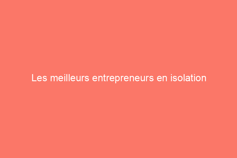 Les meilleurs entrepreneurs en isolation