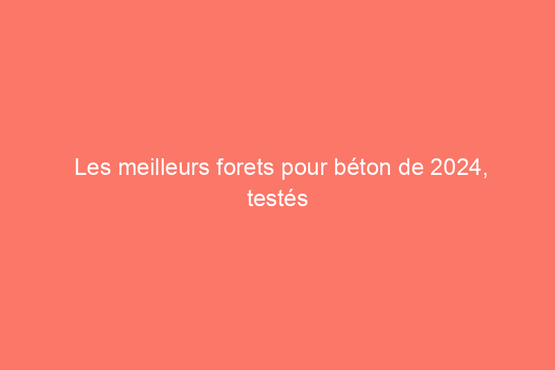 Les meilleurs forets pour béton de 2024, testés et évalués