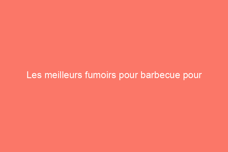 Les meilleurs fumoirs pour barbecue pour préparer des repas délicieux et savoureux