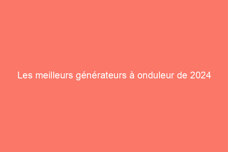 Les meilleurs générateurs à onduleur de 2024 pour une alimentation de secours presque partout, testés