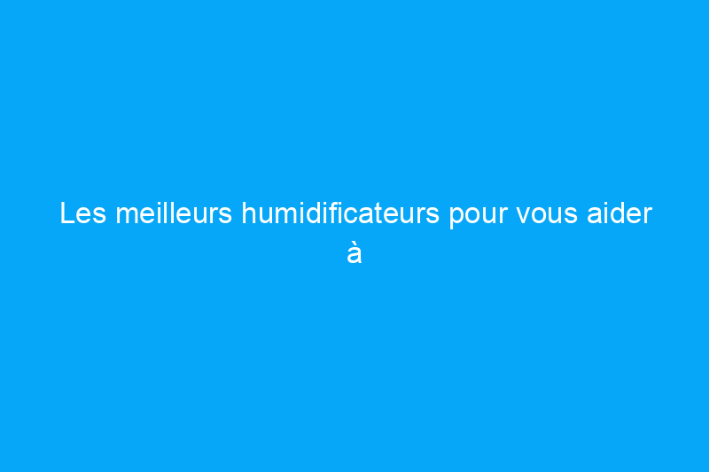 Les meilleurs humidificateurs pour vous aider à mieux respirer cet hiver