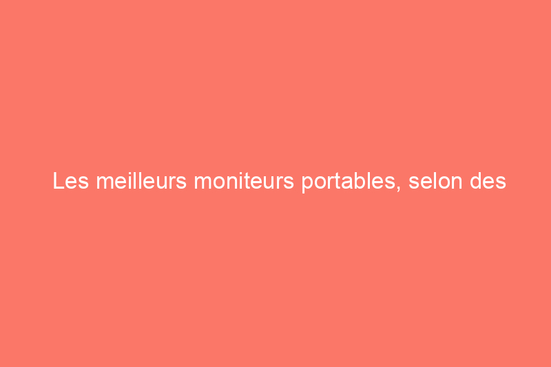 Les meilleurs moniteurs portables, selon des tests rigoureux