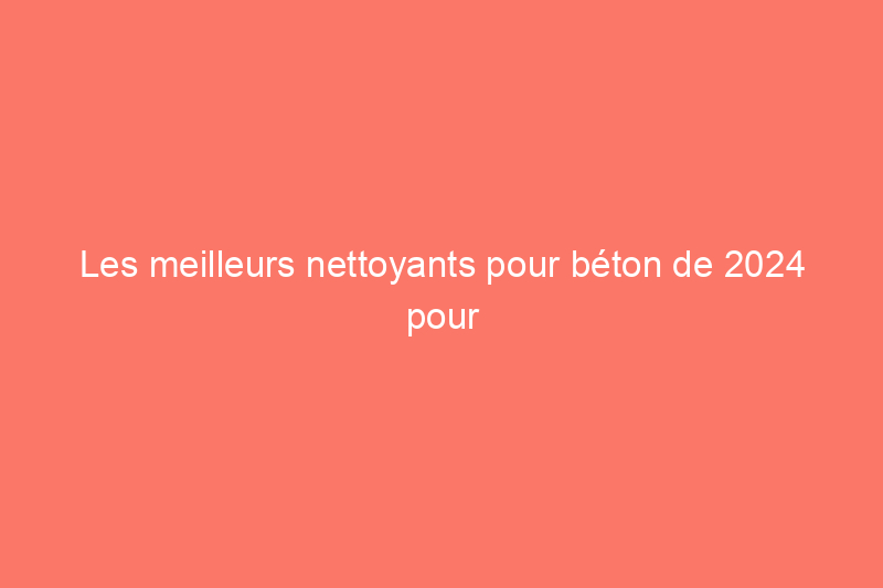 Les meilleurs nettoyants pour béton de 2024 pour éliminer la saleté et les taches