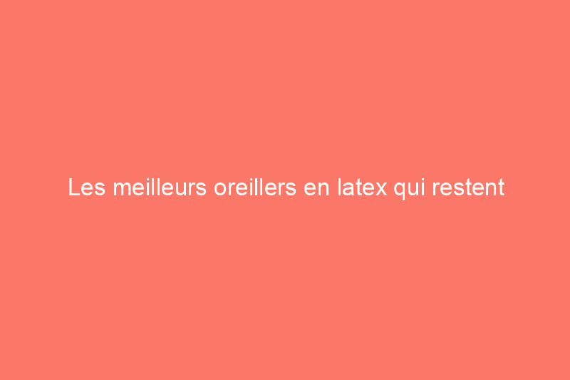 Les meilleurs oreillers en latex qui restent frais et n'ont jamais besoin d'être gonflés