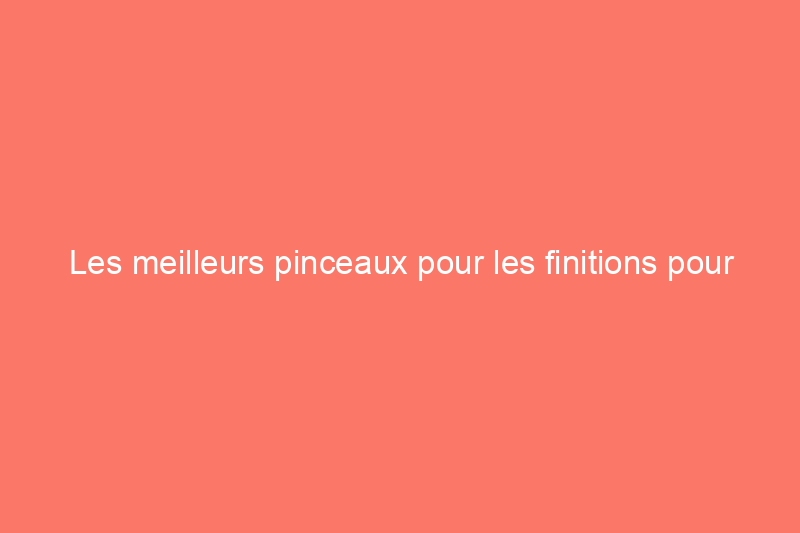 Les meilleurs pinceaux pour les finitions pour des lignes plus nettes, testés