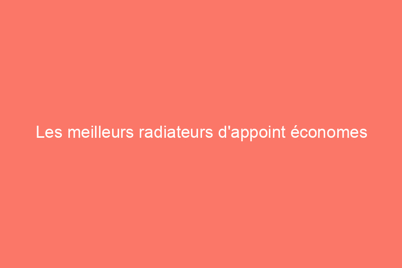 Les meilleurs radiateurs d'appoint économes en énergie, testés et évalués