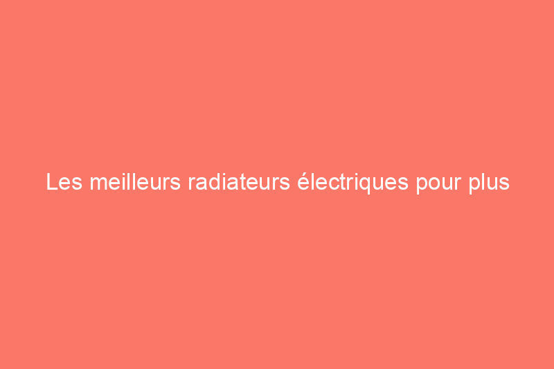 Les meilleurs radiateurs électriques pour plus de chaleur dans votre maison, testés