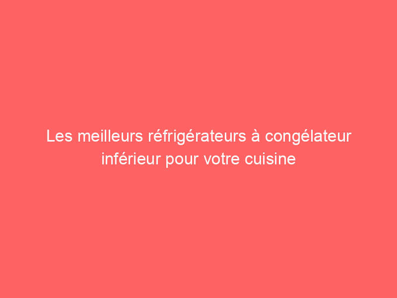 Les meilleurs réfrigérateurs à congélateur inférieur pour votre cuisine