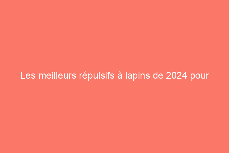 Les meilleurs répulsifs à lapins de 2024 pour les jardins et les pelouses