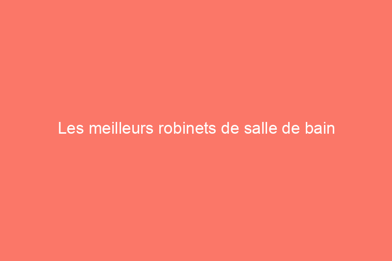 Les meilleurs robinets de salle de bain