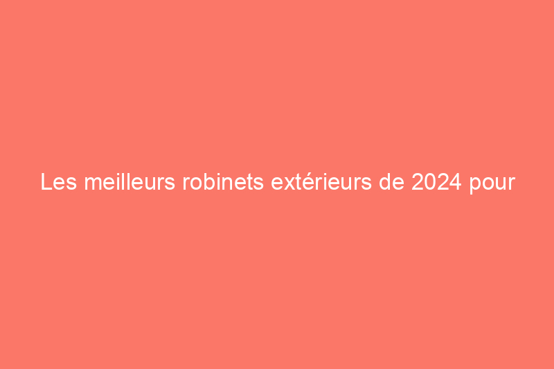 Les meilleurs robinets extérieurs de 2024 pour l'arrosage et l'entretien du jardin