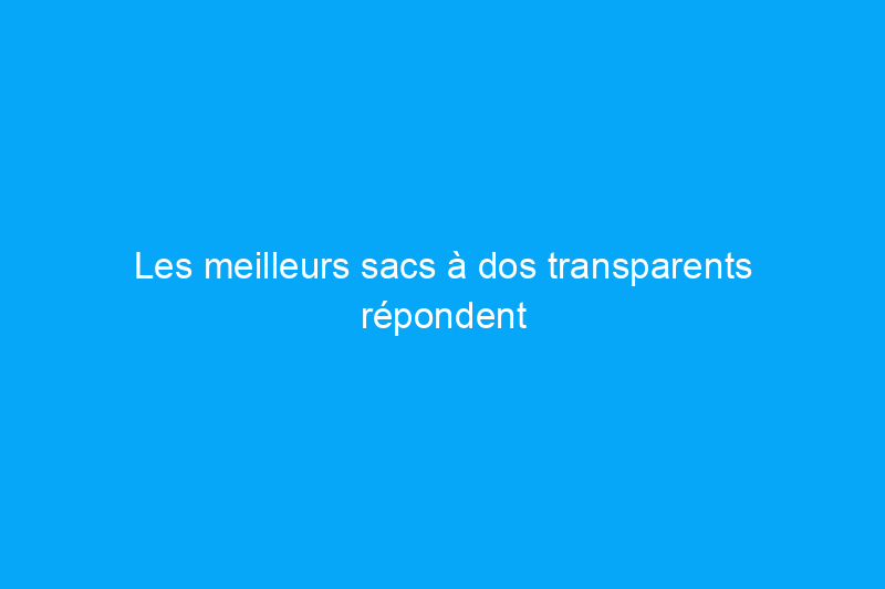 Les meilleurs sacs à dos transparents répondent aux besoins de l'école et des enfants