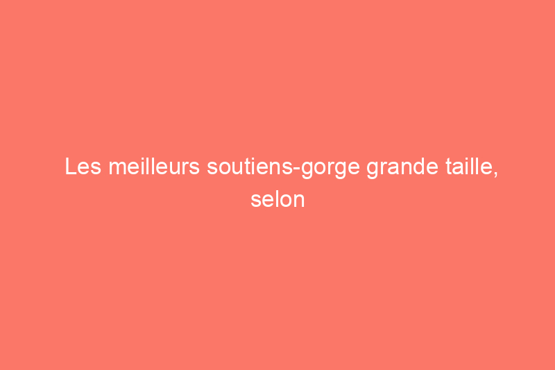 Les meilleurs soutiens-gorge grande taille, selon les experts