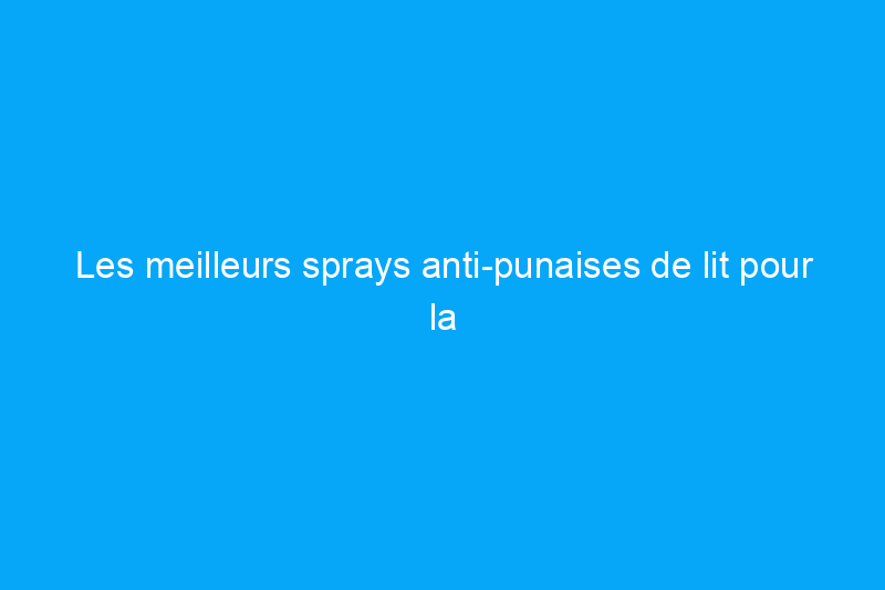 Les meilleurs sprays anti-punaises de lit pour la lutte antiparasitaire à domicile