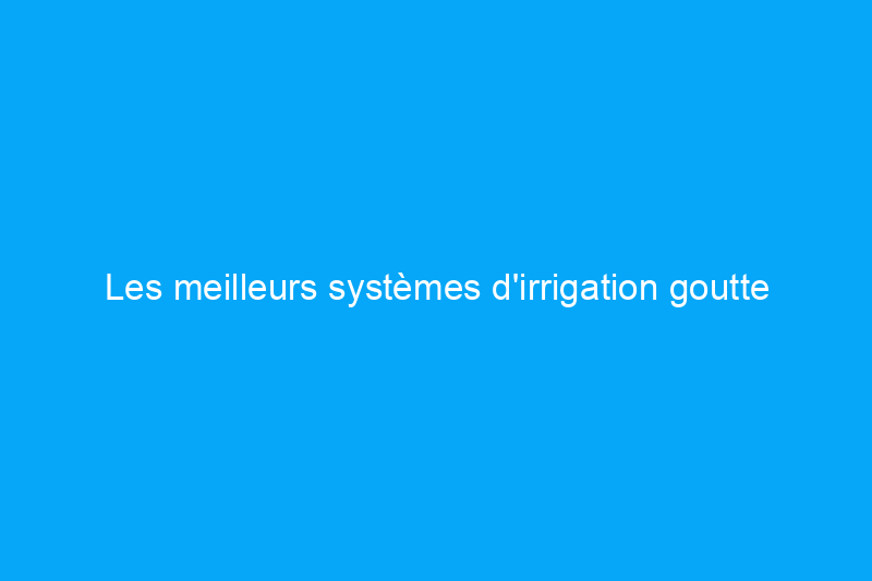 Les meilleurs systèmes d'irrigation goutte à goutte pour un arrosage de précision