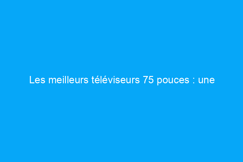 Les meilleurs téléviseurs 75 pouces : une expérience immersive pour le visionnage et les jeux