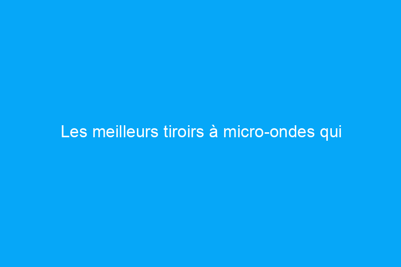 Les meilleurs tiroirs à micro-ondes qui réchauffent les aliments et se fondent dans les armoires