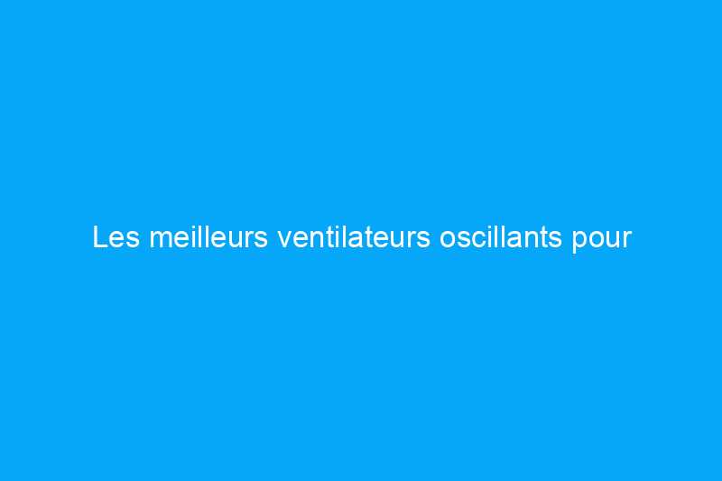 Les meilleurs ventilateurs oscillants pour vaincre la chaleur estivale en 2024