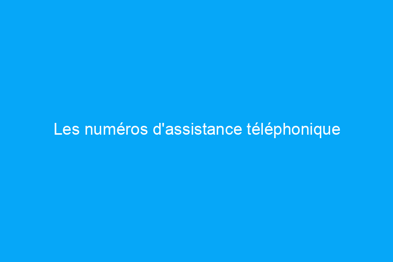 Les numéros d'assistance téléphonique pour les vacances seront disponibles en numérotation abrégée