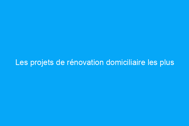 Les projets de rénovation domiciliaire les plus populaires en Amérique