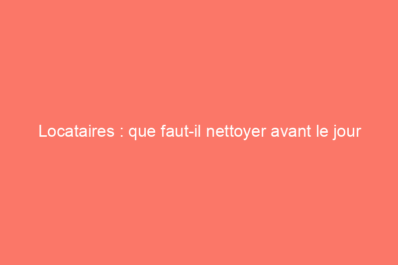 Locataires : que faut-il nettoyer avant le jour de l'emménagement ?