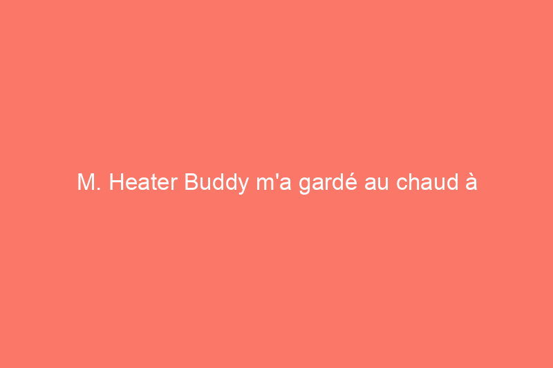 M. Heater Buddy m'a gardé au chaud à l'intérieur comme à l'extérieur, et son prix est à moitié prix en ce moment