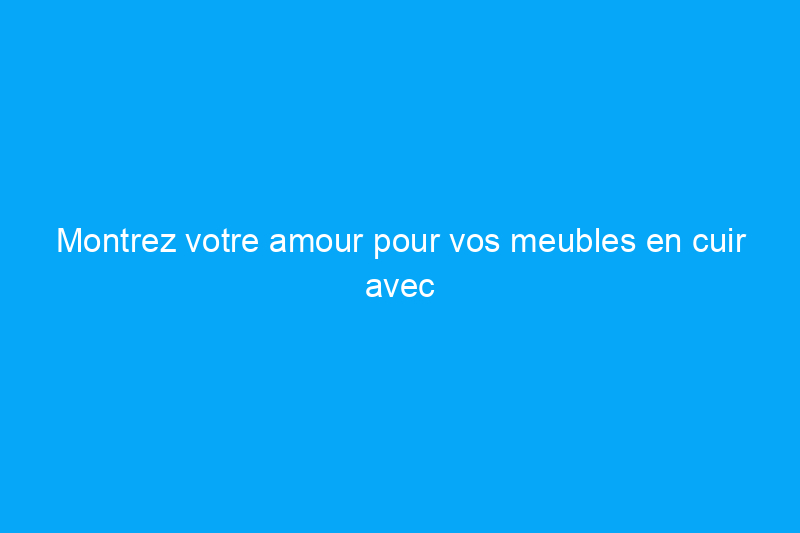 Montrez votre amour pour vos meubles en cuir avec un conditionneur fait maison